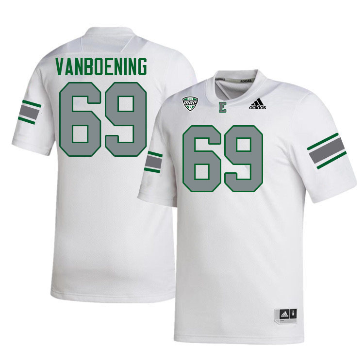Eastern Michigan Eagles #69 Trenton VanBoening College Football Jerseys Stitched Sale-White Eastern Michigan Eagles #69 Trenton VanBoening College Football Jerseys Stitched Sale-White